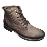 Bota Coturno Masculino Couro Pegada Marrom Castanho 180745