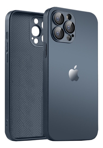 Capinha Azul Para iPhone 13, 13 Pro Max Em Vidro Premium