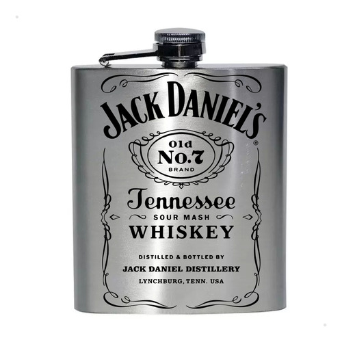 Cantil De Bolso Inox Personalizado Com Nome Whisky Jack