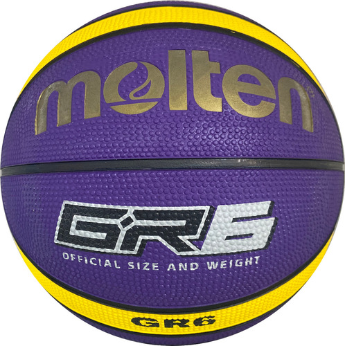 Balón De Baloncesto Molten Bgr6-12 Paneles #6 Caucho Color Morado/amarillo/vy