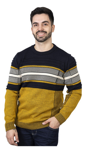 Suéter Tricôt Aspen-blusa De Frio Homem Amarelo/azul-esquiar
