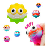 Squishy Ball Pop It Anti Stress Apretable Y Sensorial Color Amarillo Blanco Verde