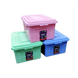 Set X4 Cajas Plasticas Contenedor Rectangular 54 L Apilable