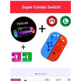 Película + 2 Capas Joycon + 2 Grips Mario Bros Para Switch
