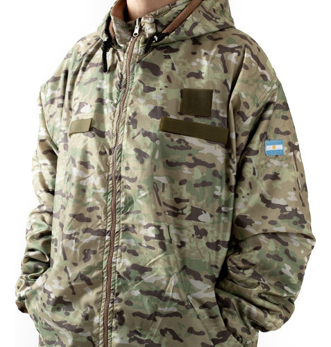 Campera Impermeable De Micro Ripstop Camuflada Reversible.