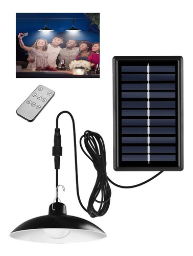 Lámpara Led Solar Colgante Recargable Camping + Control