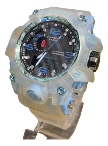 Relógio G-shock Mudmaster Transp.azul/branco-poucas Unidades