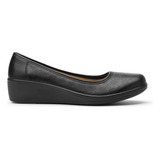 Flat Casual Plantilla Confort Pad Flexi Dama Mod 45602 Negro