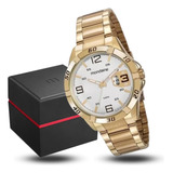 Relógio Mondaine Masculino Casual Luxo Analógico Dourado