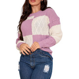 Blusa De Tricot Inverno Duas Cores Quadrados Quentinha