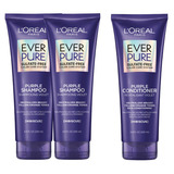 L'oréal Paris Kit Ever Pure Purple 2 Shampoos+acondicionador