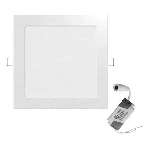 Panel Plafon Led 18w Luz Fria Embutir Cuadrado X10 Unid