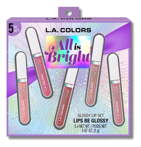 Set 5 Lip Gloss L.a Colors Limitada - Lips Be Glossy