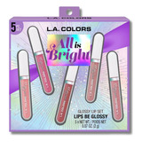 Set 5 Lip Gloss L.a Colors Limitada - Lips Be Glossy