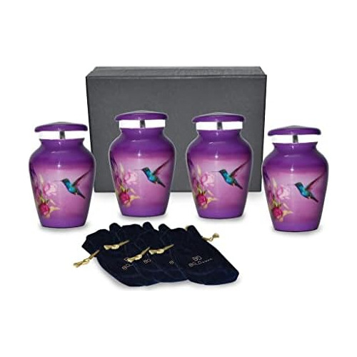 Urna Conmemorativa Cenizas De Colibrí Morado | Conjunt...