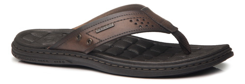 Chinelo Pegada 131221 Couro Legítimo Anatomico Masculino 45