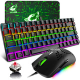 (combo Gamer) Teclado Mecánico, Mouse Y Alfombrilla