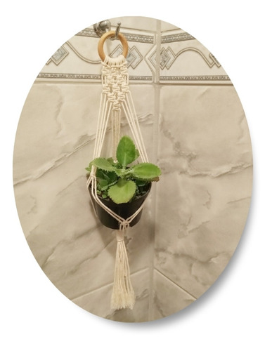 Macrame Hanger Suporte Vaso 50cm Cordão 100% Algodão Cru