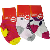 Media Niña T0 Estampada Elemento Pack X6 Pares 