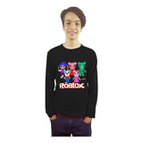 Polera Roblox Gamer Niños Manga Larga Estampada Dtf Cod 005