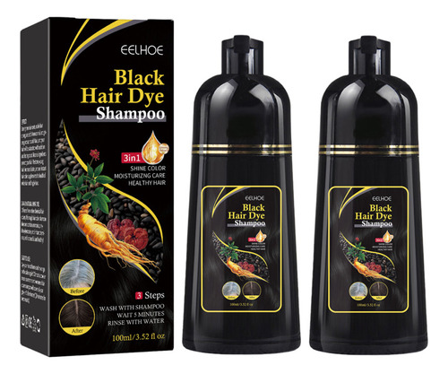 D 2 Champús Instantáneos Para Teñir El Cabello Negro De Fgd