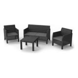 Juego De Sillones Toomax Set P Jardin/balcon Ratan Negro