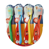 12 Unidades Escova Dental Colorida Infantil Macia Com Capa