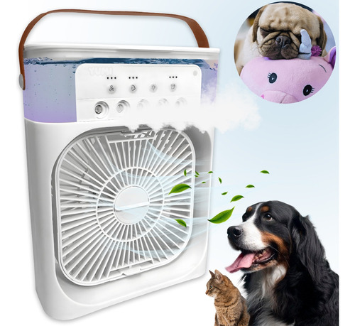 Ventilador Ar Cães Pet Com Reservatório Para Água E Gelo Pug