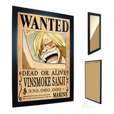 Quadro C/ Moldura One Piece - Cartaz De Procurado Sanji