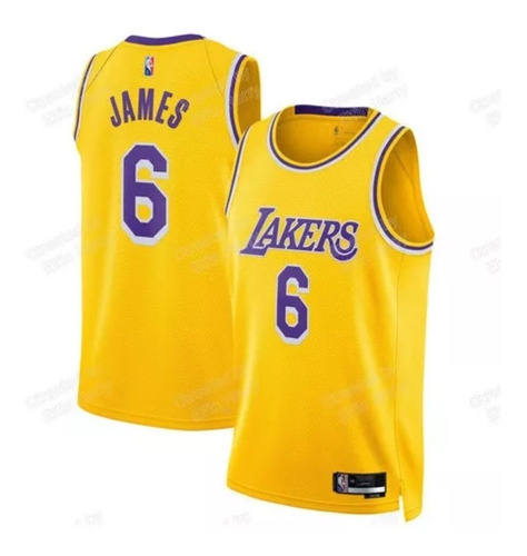 Regata Nba Lakers Lebron James 6 Amarela 