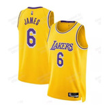 Regata Nba Lakers Lebron James 6 Amarela 
