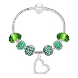 Pulsera Con Dije De Esmeralda Sintética Verde Real De Abedul