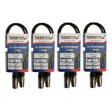 Set 4 Cables Microfono Xlr Canon De 60cm Venetty 750-1110