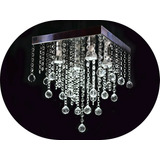 Lustre De Cristal Acrilico  40x40 Com Lâmpadas Sala Quarto 