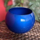 Vaso / Aquário De Vidro Decoração Redondo 4 Litros - Azul