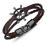 Pulsera De Cuero Timon Hombre Mujer Elegante Black Cafe 2021