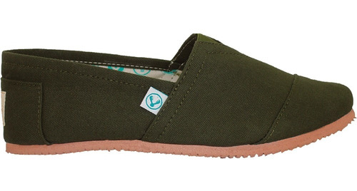 Zapato Alpargata Korvas Verde Oscuro Mujer Dama Casual