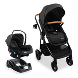 Coche Para Bebe Tipo Moises + Portabebe Cosmos Bebesit Color Negro