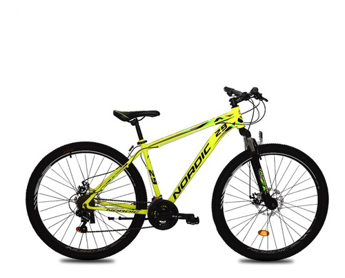 Mountain Bike Nordic X 1.0 R29 21v Frenos De Disco Mecánico Cambios Shimano Color Amarillo/negro Con Pie De Apoyo  