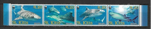 2007 Wwf Fauna- Tiburones- St Kitts (sellos) Mint