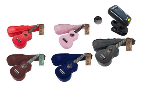 Ukelele Soprano De Estudio Marca Cocoon + Funda + Afinador