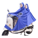 Doble Capa Con Capucha Moto Paseo Impermeable Hombres Mujere