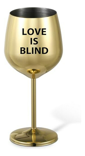 Copas De Vino Lebempel Love Is Blind Doradas, Personalizadas