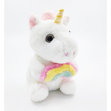 Peluche Unicornio Arcoiris Mano Rosado Blanco Niña 