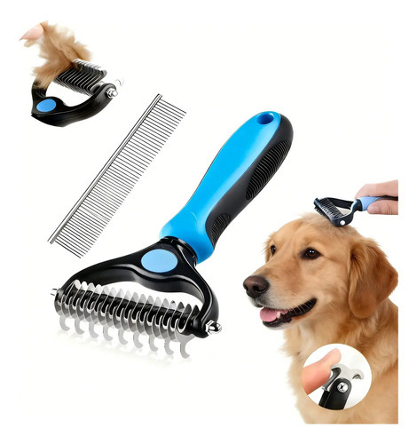 2 En 1 Cepillo Entre Gatos Y Perros Pet Hair Clearing Comb