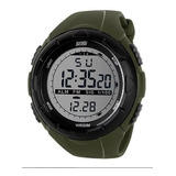 Reloj Hombre Skmei 1025 Sumergible Digital Alarma Cronometro Color De La Malla Verde