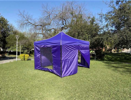 Carpa Toldo 3x3 M Paredes Con Ventanas Y Puerta Con Zípper.