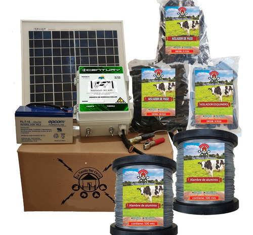 Cerco Electrico Ganadero Kit Solar (30 Km) + 1 Km De Alambre