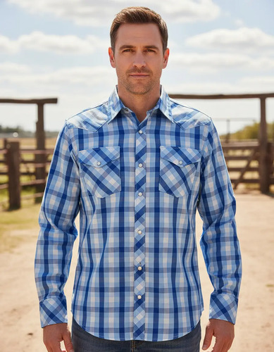Camisa Hombre Tnt Vaquera Cuadrado Cielo 90054