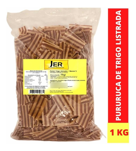 Pururuca De Trigo Listrada Para Fritar 1kg + Sal De Bacon